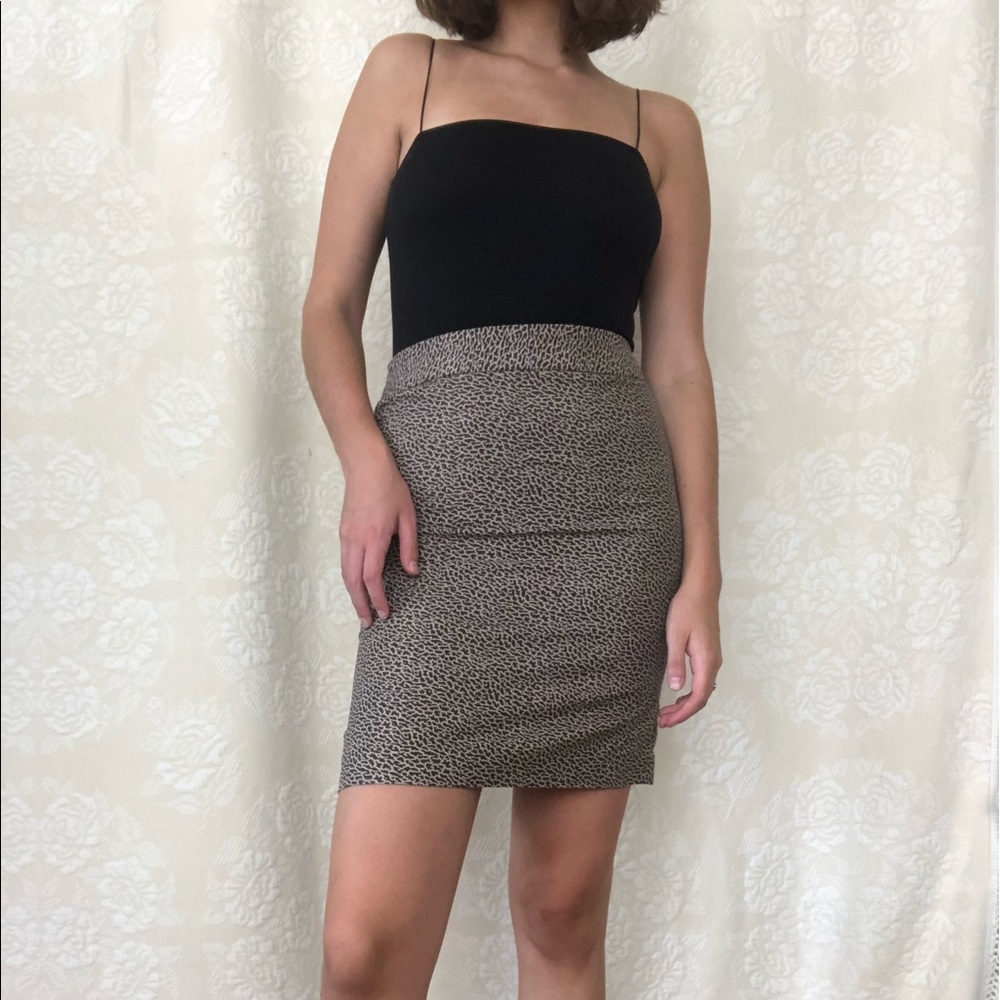 Anne Taylor Brown Pattern Loft Skirt